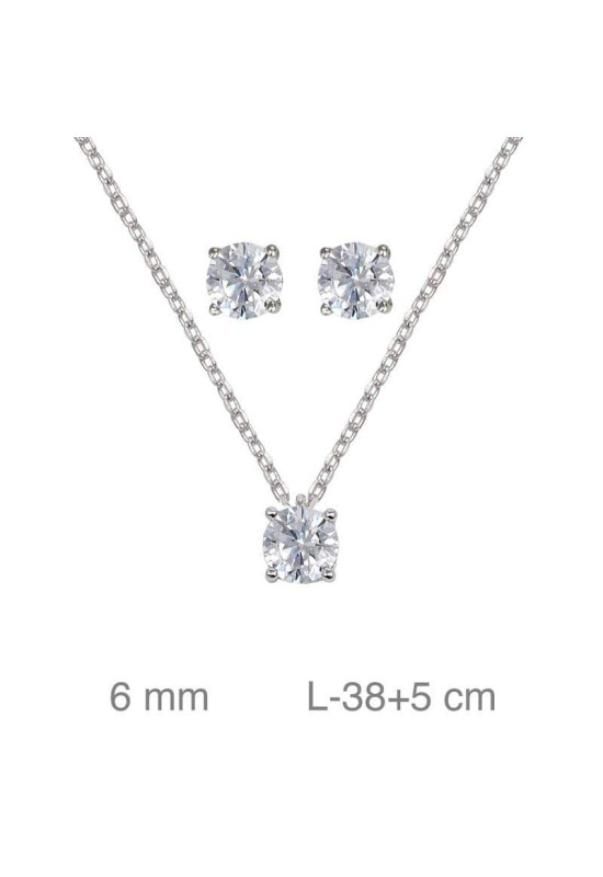 Conjunto Circonita en Plata de Ley