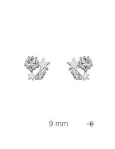 Pendientes Estrellas con Circonitas en Plata Ley