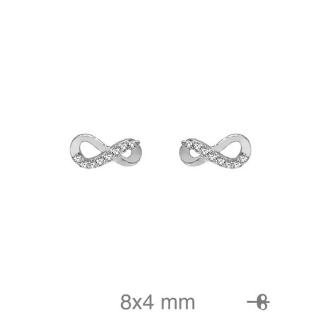 Pendientes Infinito con Circonitas en Plata Ley