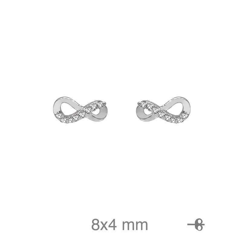 Pendientes Infinito con Circonitas en Plata Ley