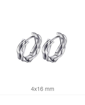 Pendientes Aro Doble Trenzado en Acero