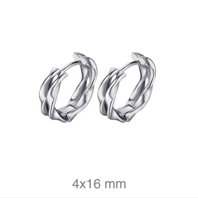 Pendientes Aro Doble Trenzado en Acero
