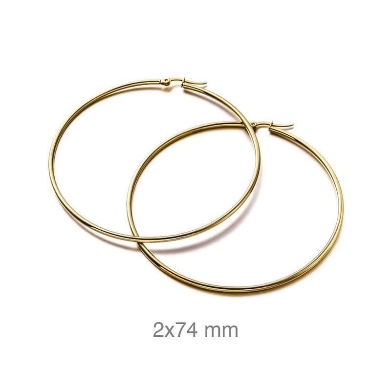 Pendientes Aro Acero con Baño de Oro