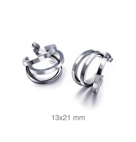 Pendientes Aro Triple de Acero