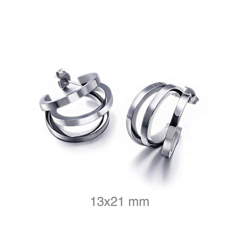 Pendientes Aro Triple de Acero
