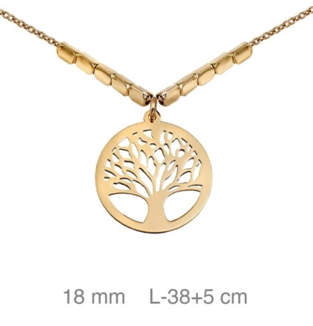 Collar Árbol de la Vida Plata Ley con Baño en Oro