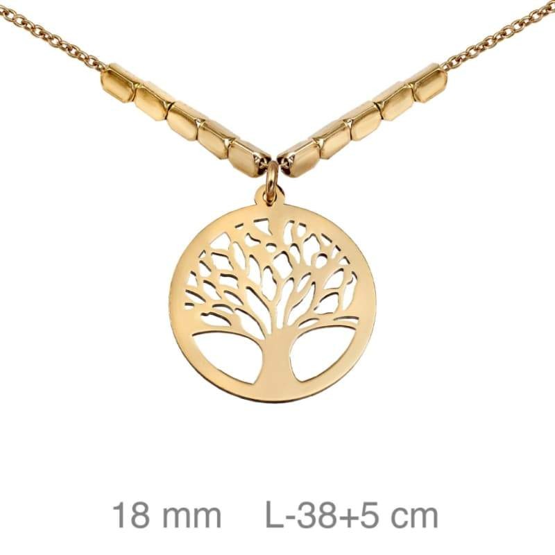 Collar Árbol de la Vida Plata Ley con Baño en Oro