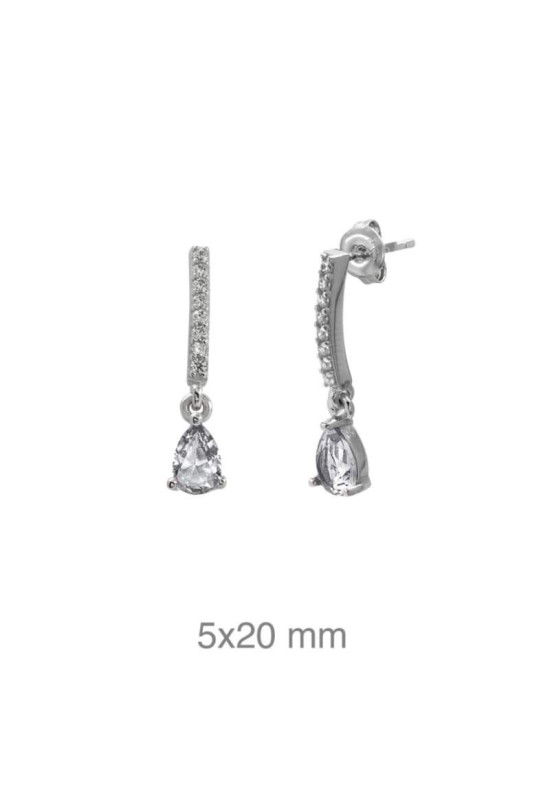 Pendientes Circonitas Plata Ley
