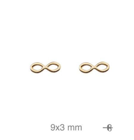 Pendientes Infinito de Plata Ley con Baño de Oro