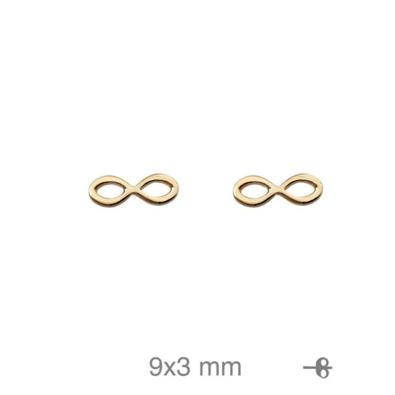 Pendientes Infinito de Plata Ley con Baño de Oro