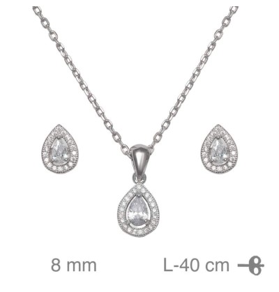 Conjunto Circonita en Plata de Ley