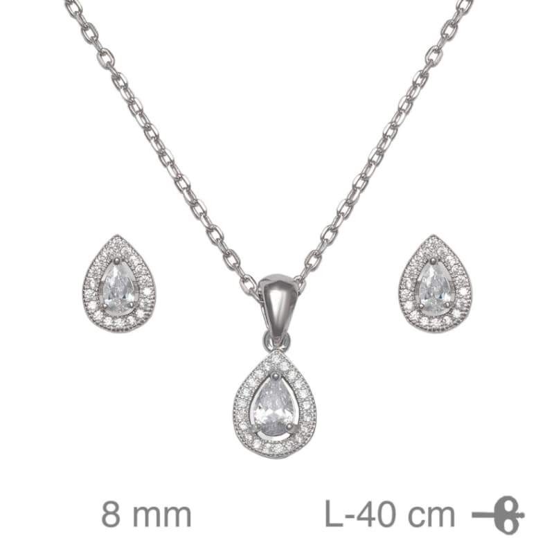 Conjunto Circonita en Plata de Ley