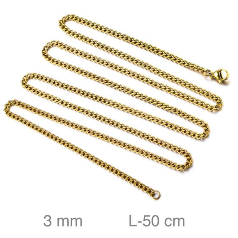 Cadena 50cm Acero Dorado