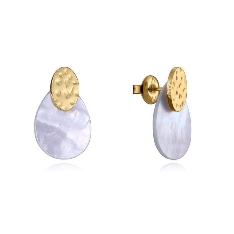 Pendientes Viceroy Chic de Acero Dorado Con Madre Perla