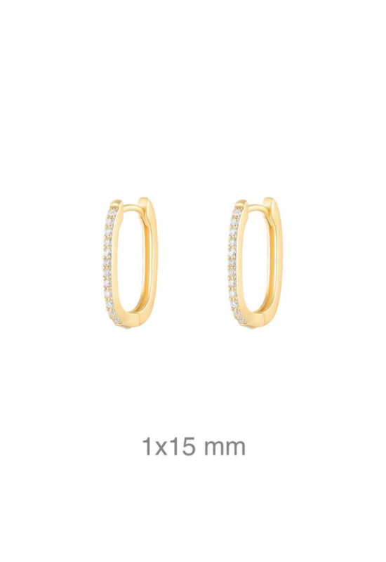 Pendientes Aros con Circonitas en Plata Ley Bañada en Oro