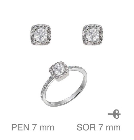 Juego Comunión con Circonitas de Plata Ley