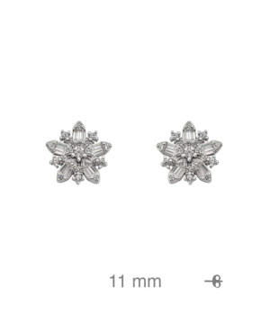 Pendientes Rosetón con Circonitas de Plata Ley