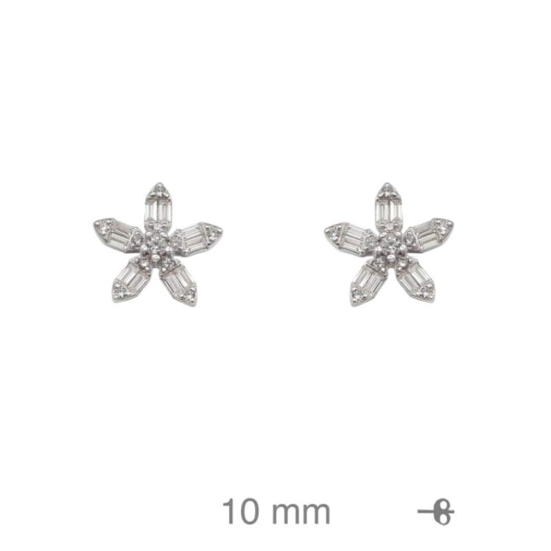 Pendientes Estrella con Circonitas de Plata Ley