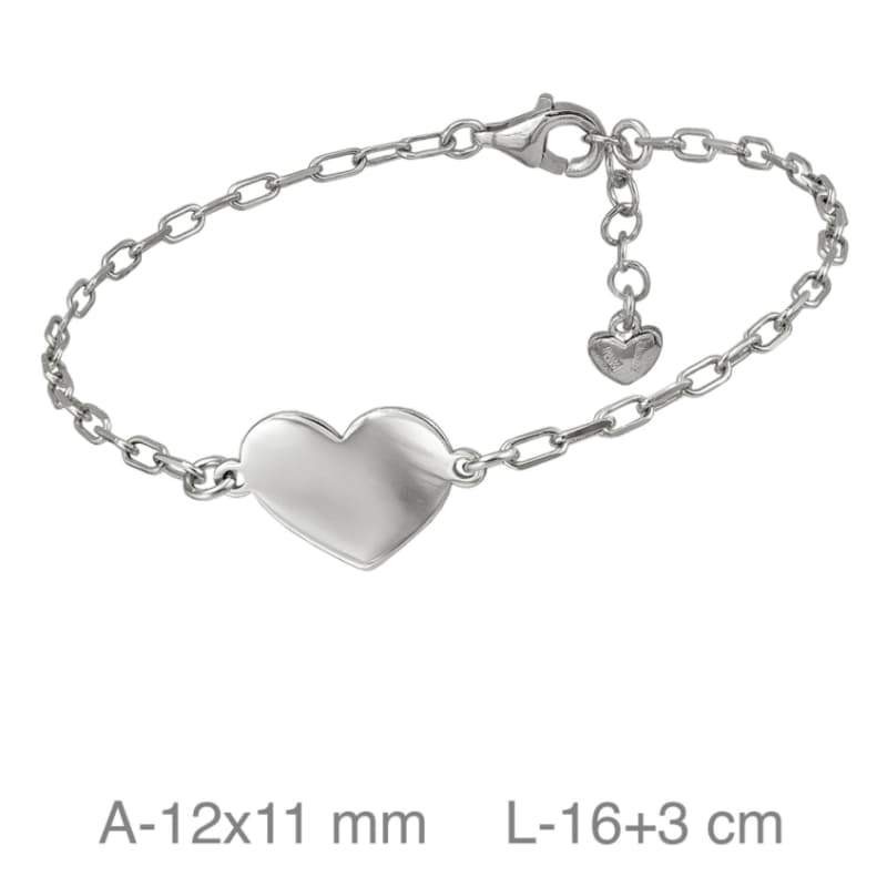 Pulsera de Corazon en Plata Ley