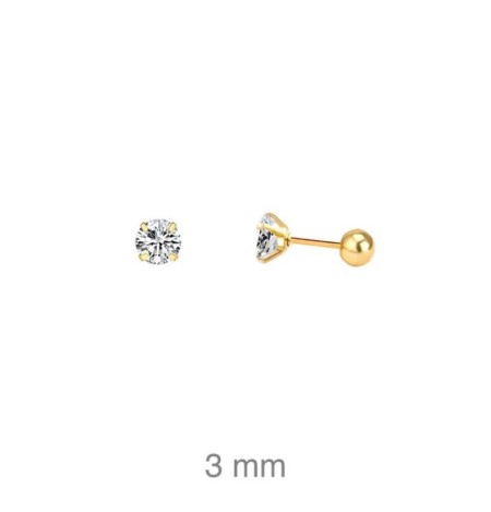 Pendientes Circonita de Acero Dorado