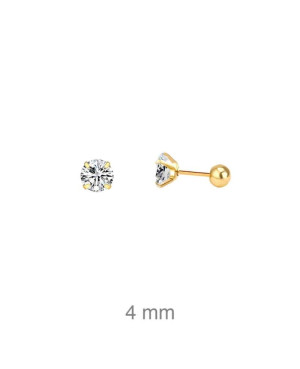 Pendientes Circonita de Acero Dorado