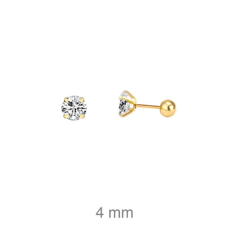 Pendientes Circonita de Acero Dorado