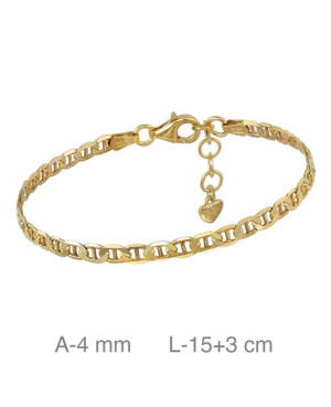 Pulsera de Plata Ley Bañada en Oro