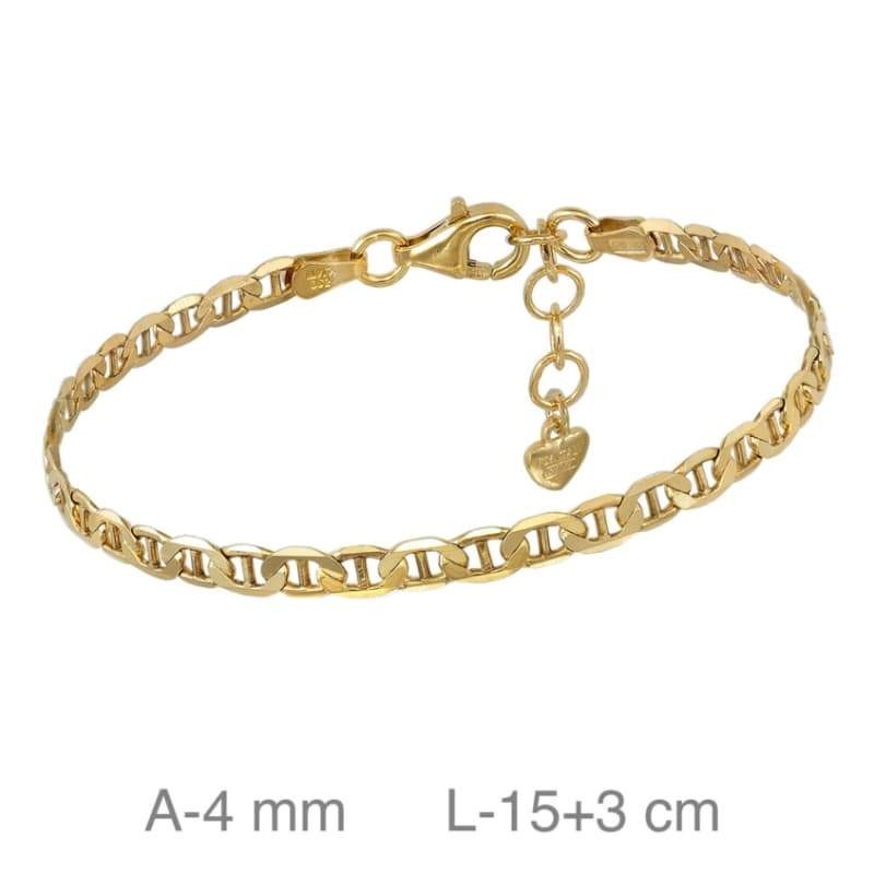 Pulsera de Plata Ley Bañada en Oro