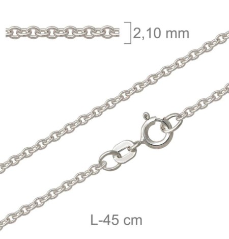 Cadena Forzada de 45cm en Plata Ley con protección.