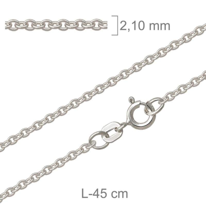 Cadena Forzada de 45cm en Plata Ley con protección.