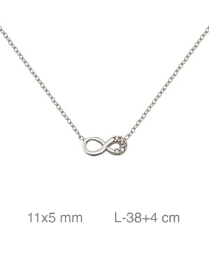 Collar Infinito con Circonitas en Plata
