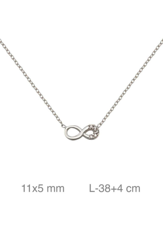 Collar Infinito con Circonitas en Plata