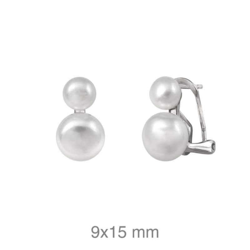 Pendientes Omega de Perla en Plata Ley