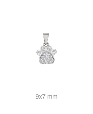 Colgante Huella con Circonitas en Plata Ley