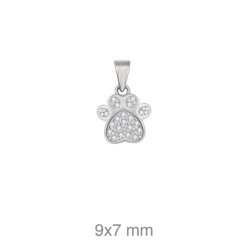 Colgante Huella con Circonitas en Plata Ley