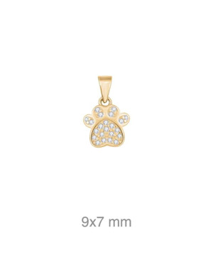 Colgante Huella con Circonitas en Plata de Ley Bañada en Oro