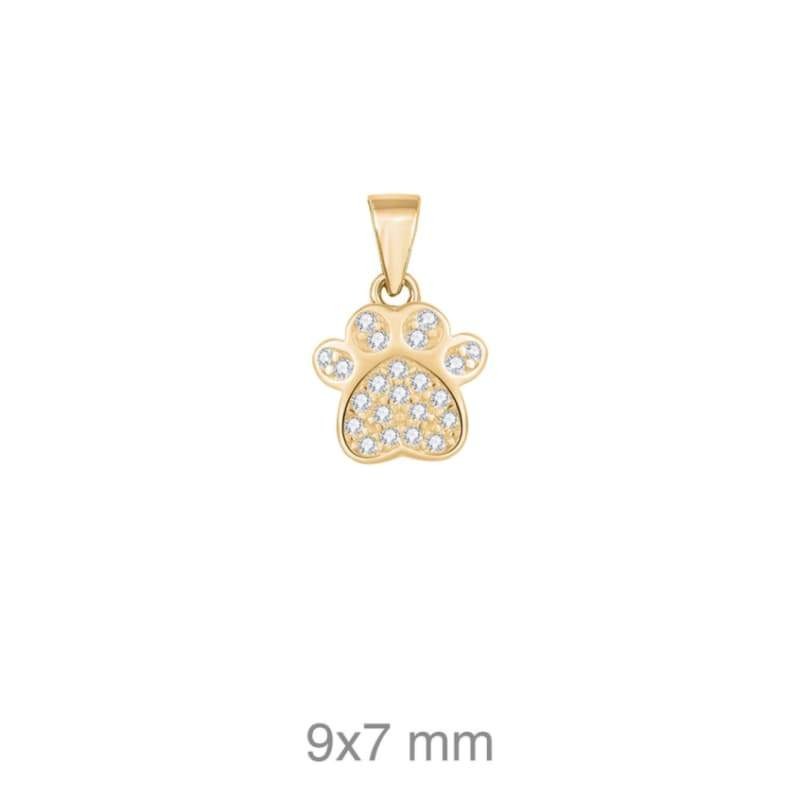 Colgante Huella con Circonitas en Plata de Ley Bañada en Oro