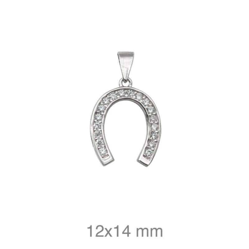 Colgante Herradura con Circonitas en Plata Ley