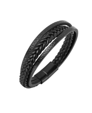 Pulsera de Acero y  Piel