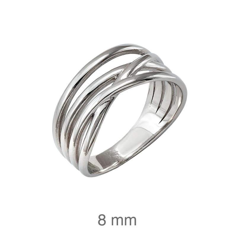 Anillo con Cuatro Aros Entrelazados de Plata Ley
