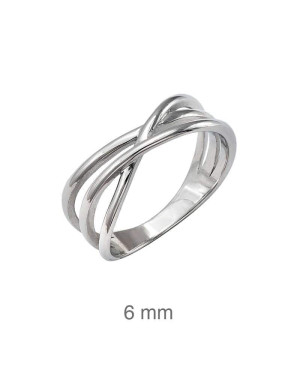 Anillo con Tres Aros Entrelazados de Plata Ley
