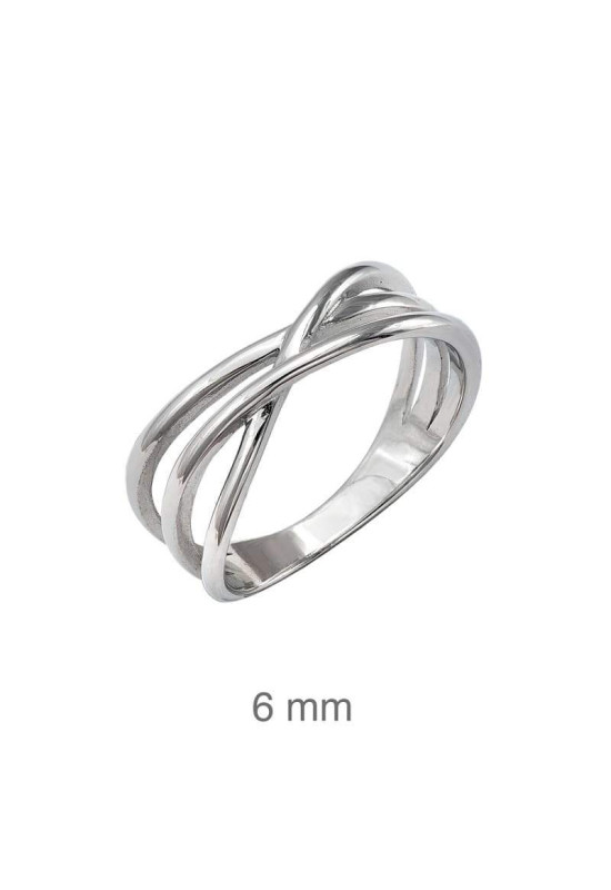 Anillo con Tres Aros Entrelazados de Plata Ley