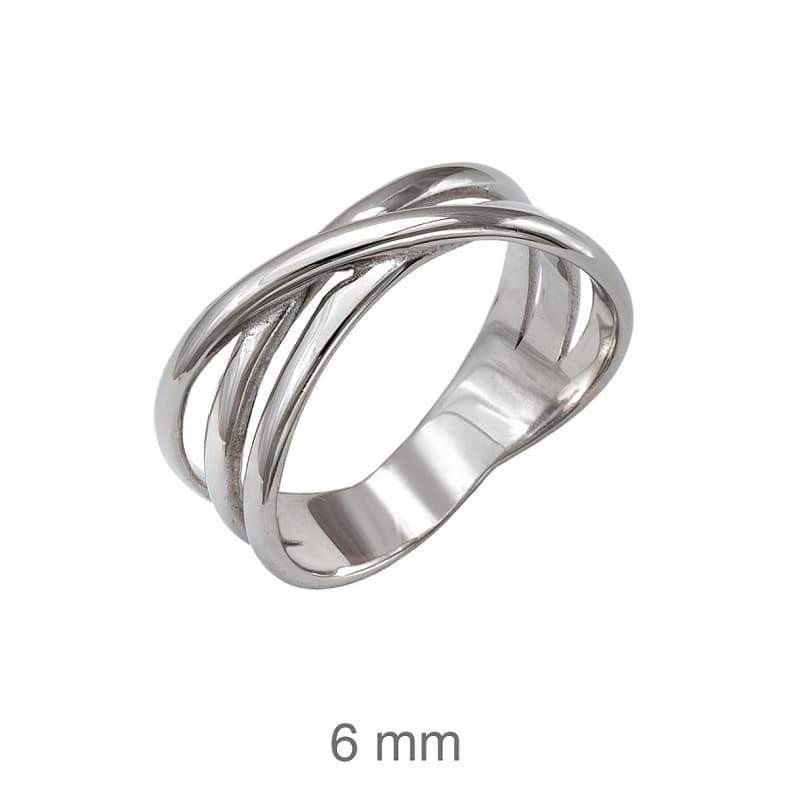 Anillo con Tres Aros Entrelazados de Plata Ley