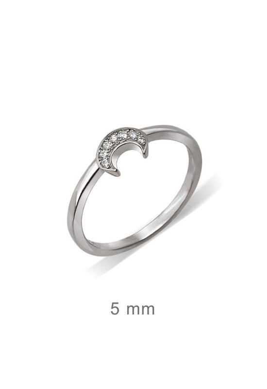Anillo Luna Circonitas Plata Ley