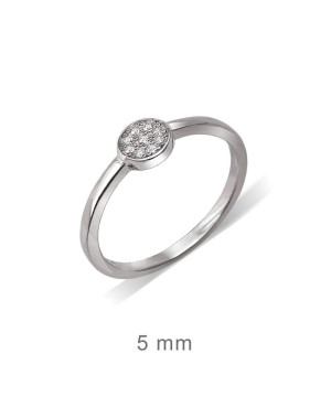 Anillo Disco Circonitas Plata Ley