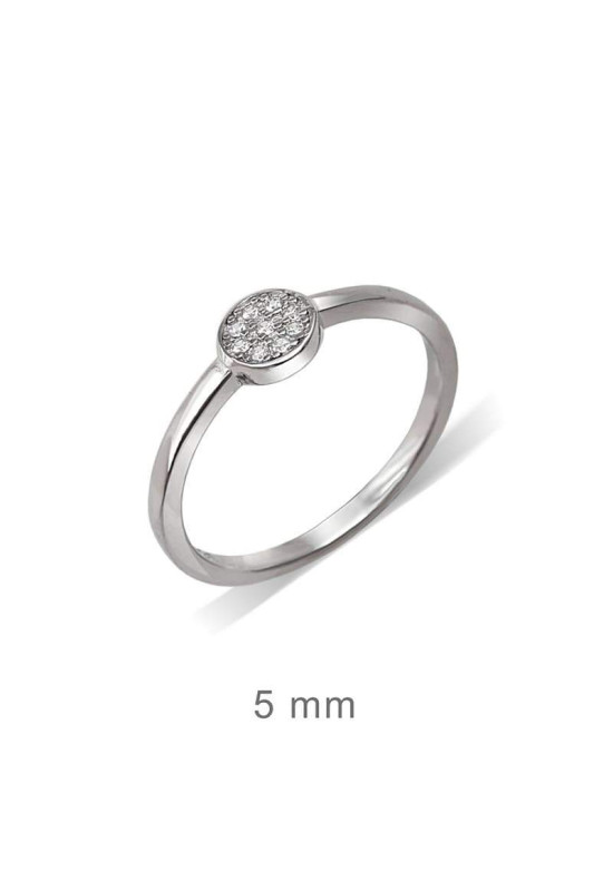 Anillo Disco Circonitas Plata Ley