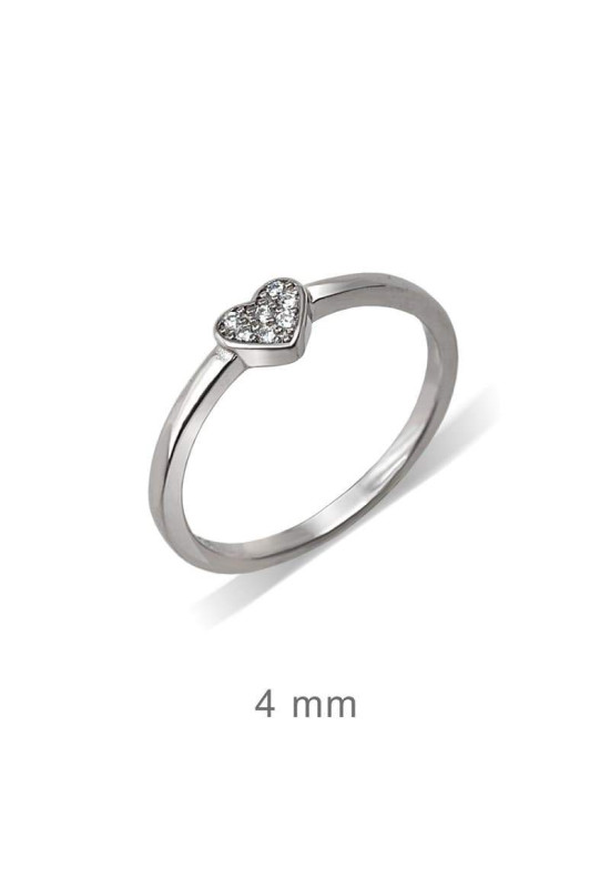 Anillo Corazon Circonitas Plata Ley