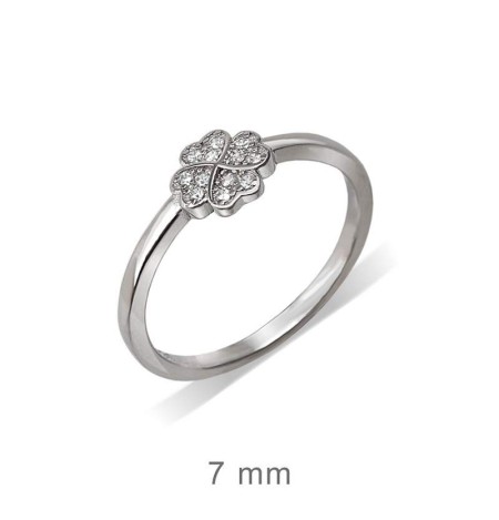Anillo Trébol Circonitas Plata Ley | Relojería Joyería Pardines