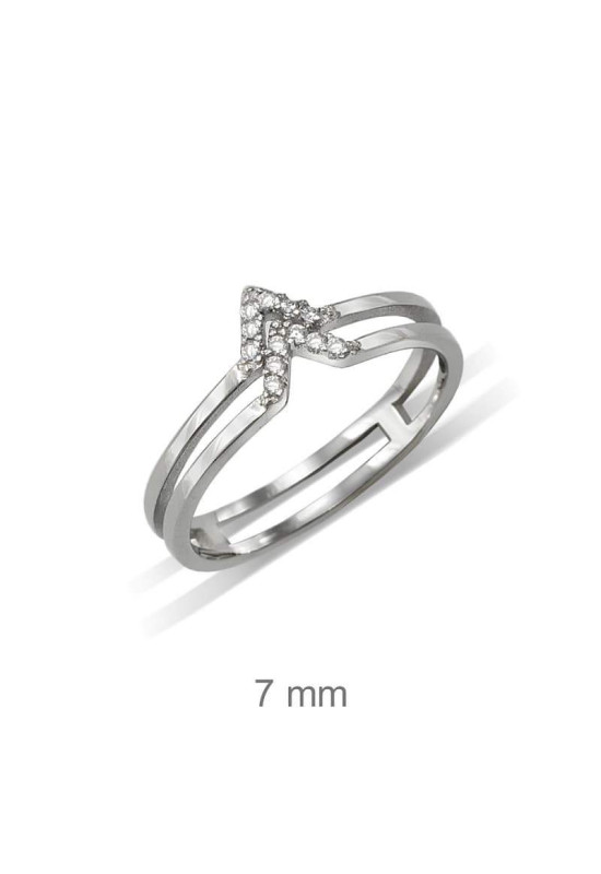 Anillo Doble Circonitas Plata Ley