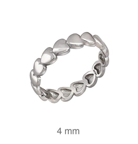 Anillo Corazones Plata Ley